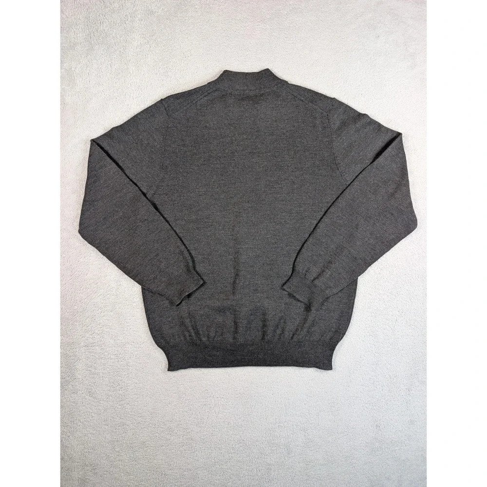 Brooks Brothers Mens Extra Fine Italian Merino Wool Mock Neck Sweater Gray S